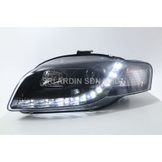 AUDI A4 B7 05-08 Black Projecteor Head Lamp w LED